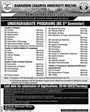 Admission notice for Bahauddin Zakariya University Bzu Multan