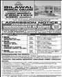 Admission notice for Liaquat University Of Medical And Health Sciences, Jamshoro