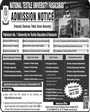 Admission notice for National Textile University NTU Faisalabad