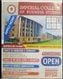 Admission notice for Imperial College Of Business Studies Lahore