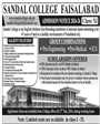 Admission notice for Sandal College Faisalabad