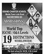 Admission notice for Grand Charter School GCS Lahore