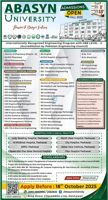 Admission notice for Abasyn University Peshawar