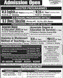 Admission notice for Bilqees Postgraduate College For Women