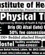 Admission notice for Nasjon Institute of Health Sciences Lahore