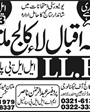 Admission notice for Allama Iqbal Law College Multan