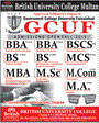 Admission notice for British University College