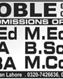 Admission notice for The Limit Group of Colleges Sahiwal