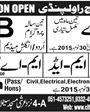 Admission notice for City College of Commerce Rawalpindi