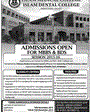 Admission notice for Islam Medical College Sialkot