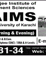 Admission notice for Sir Adamjee Institute Management Sciences Karachi