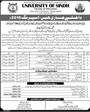 Admission notice for University of Sindh Hyderabad