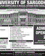 Admission notice for University of Sargodha Women Campus Faisalabad
