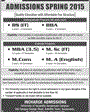 Admission notice for University of Sargodha Gujranwala Campus