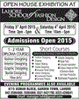 Admission notice for Lahore School of Fashion Design