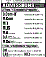 Admission notice for National Textile Institute NTI Islamabad
