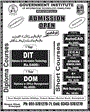 Admission notice for Govt Institute of Information Technology Rawalpindi