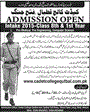 Admission notice for Cadet College Fateh Jang