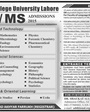 Admission notice for Government College University Gcu Lahore