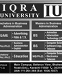 Admission notice for Iqra University Karachi