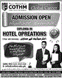 Admission notice for College of Tourism and Hotel Management COTHM Pakistan