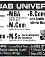 Admission notice for School of Advance Business and Commerce, Lahore
