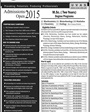 Admission notice for University of Veterinary Animal Sciences UVAS Lahore