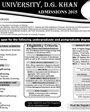 Admission notice for Ghazi Khan University