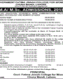 Admission notice for Govt Fatima Jinnah College for Women Lahore