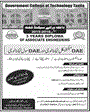 Admission notice for Govt College Of Technology Taxila