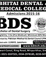 Admission notice for Bhitai Dental & Medical College Mirpurkhas