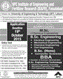 Admission notice for NFC Institute of Engineering & Fertilizer Research, Faisalabad