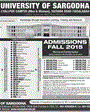 Admission notice for University of Sargodha Women Campus Faisalabad