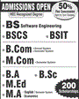Admission notice for Raees ul Ahrar College of Commerce Rawalpindi (RAC)