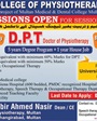 Admission notice for Multan College of Physiotherapy Multan