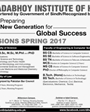 Admission notice for Dadabhoy Institute of Higher Education Sukkur