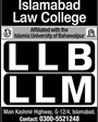 Admission notice for Islamabad Law College