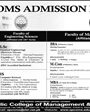 Admission notice for Army Public College of Management and Sciences APCOMS Rawalpindi