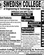Admission notice for Swedish Institute of Engineering & Technology, Wah Cantt