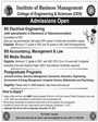 Admission notice for Institute of Business Management Peshawar