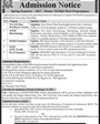 Admission notice for Bacha Khan University Charsadda