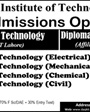 Admission notice for Dr. A. Q. Khan Institute of Technology Mianwali