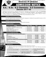 Admission notice for Jinnah College for Women Peshawar