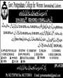 Admission notice for Govt. Postgraduate College Women Samnabad Lahore