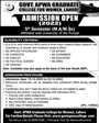 Admission notice for Govt Apwa College for Women Lahore