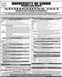 Admission notice for University Of Sindh Jamshoro