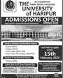 Admission notice for The University Of Haripur