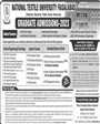 Admission notice for National Textile University NTU Faisalabad