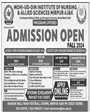 Admission notice for Mohi-UD-Din Islamic Medical College Mirpur