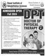 Admission notice for Rawal Institute of Health Sciences Islamabad